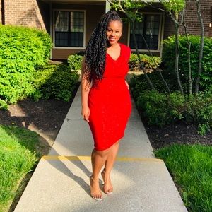 Ronnie Nicole Red sparkle dress